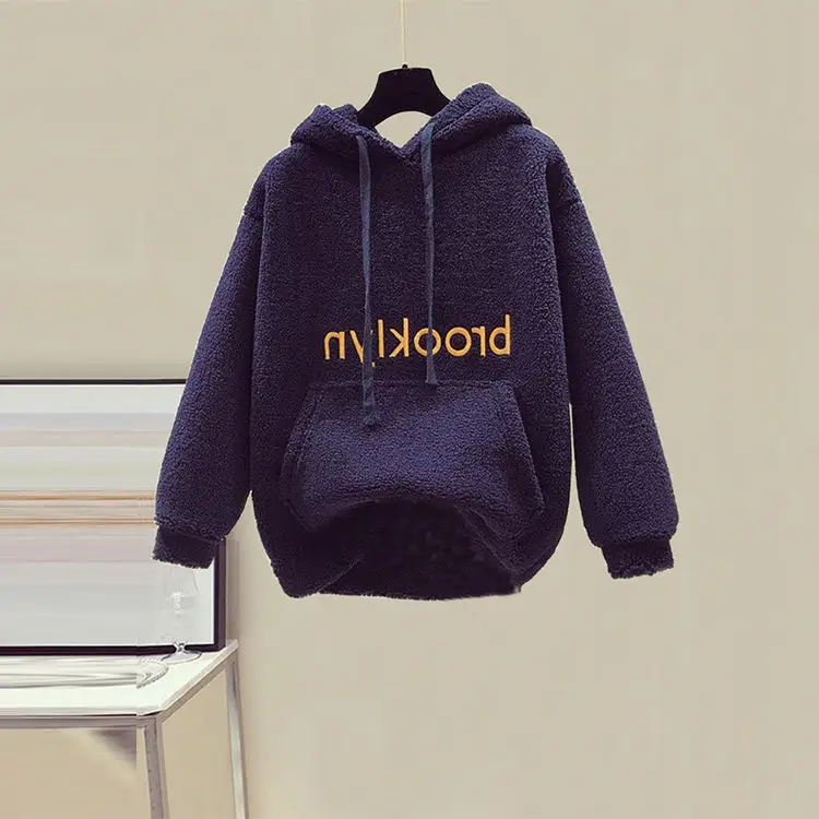 Women Fleece Hoodie Set Brooklyn Thickened Winter Wool Pants — feature 12