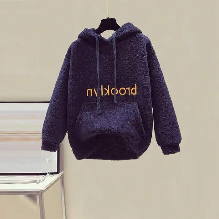 Women Fleece Hoodie Set Brooklyn Thickened Winter Wool Pants - Image 3