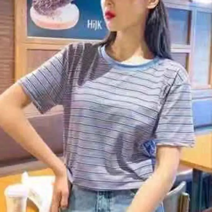 Women Striped T-Shirt Plus Size Summer Wear - Image 4