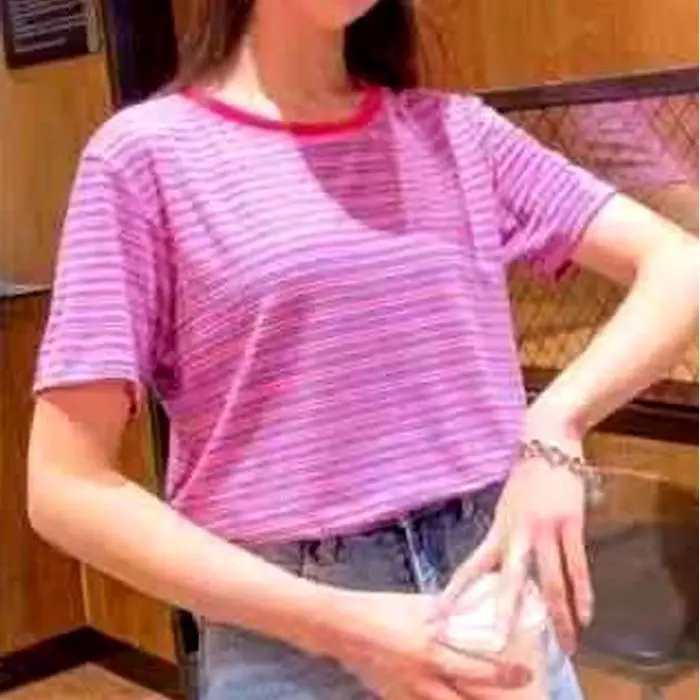 Women Striped T-Shirt Plus Size Summer Wear - Image 5