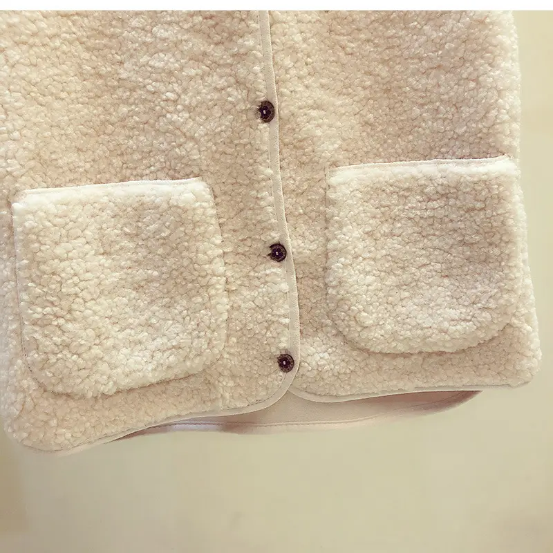 Women's Fur Stuffed Sleeveless Vest Brown Autumn Winter — feature 10
