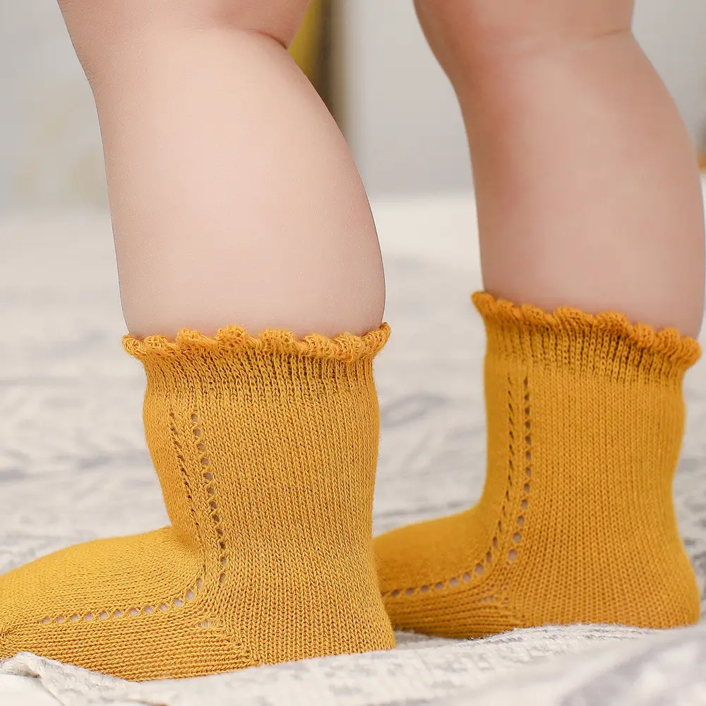 White Loose Newborn Socks for Boys Girls Breathable - Image 3