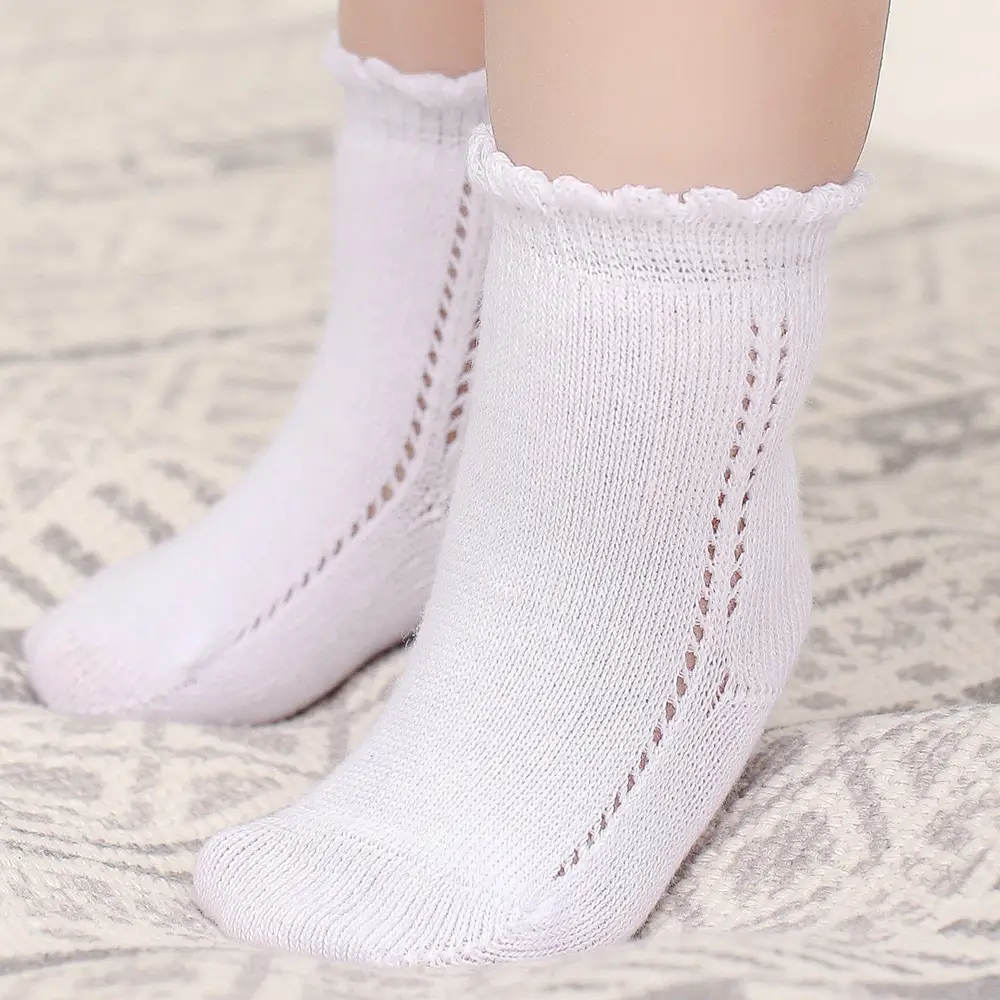 White Loose Newborn Socks for Boys Girls Breathable - Image 5