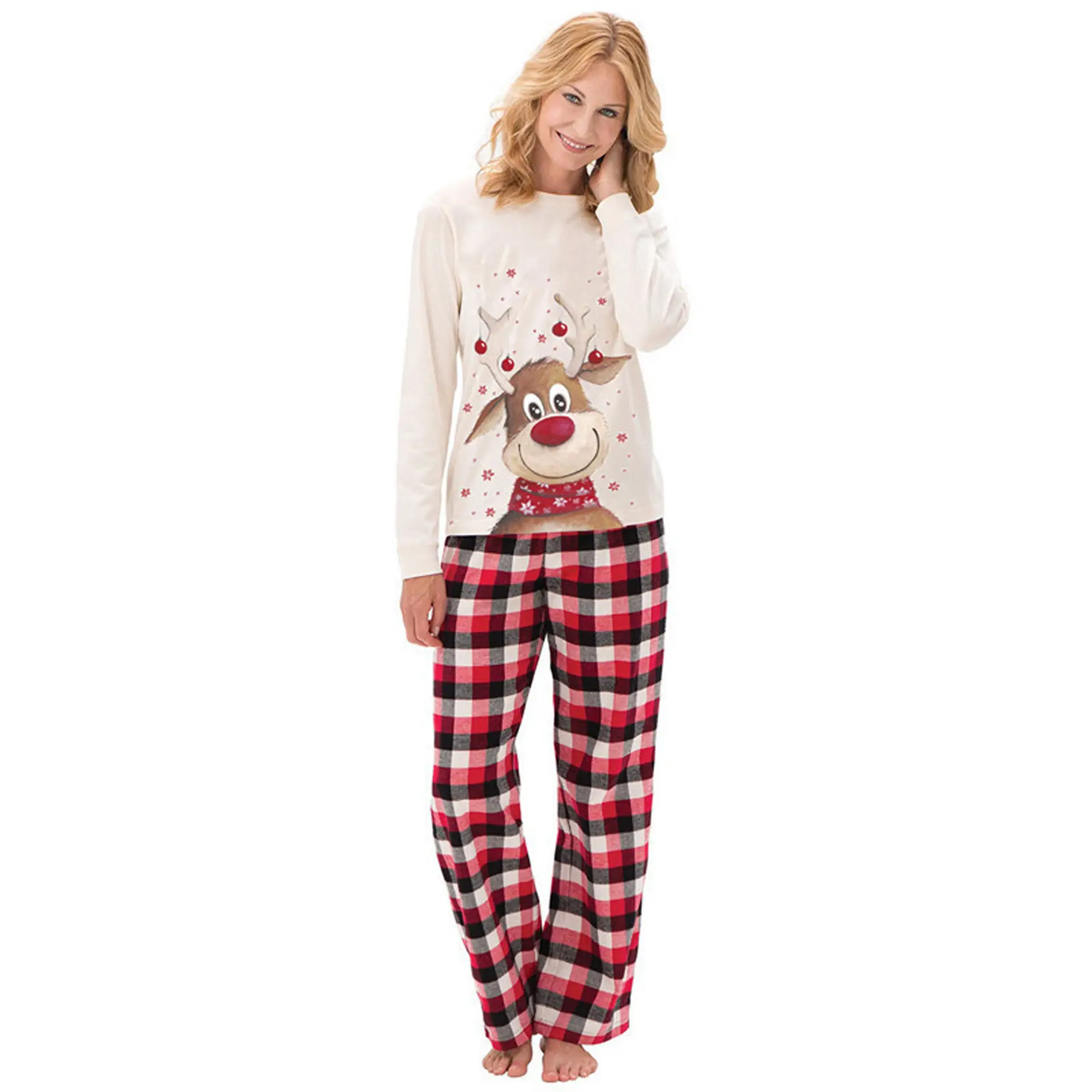 2025 New Year Family Red Reindeer Pajamas Set — feature 33