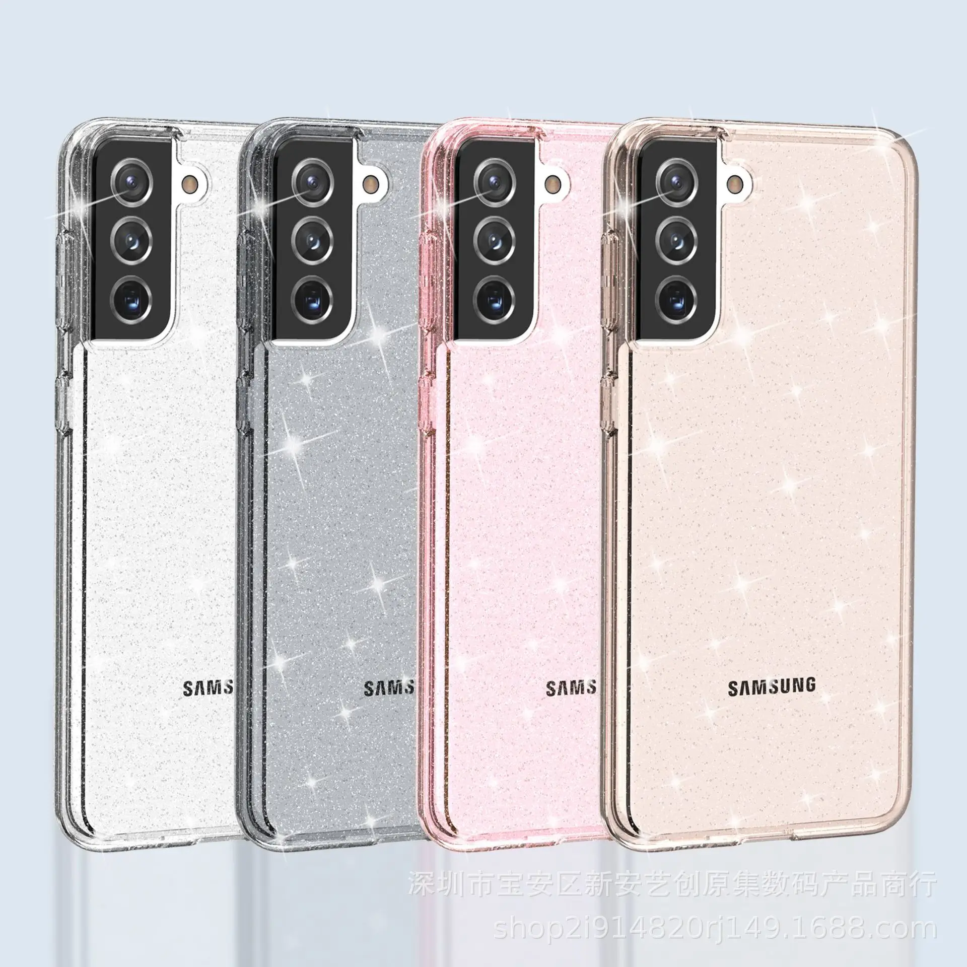 Transparent Glitter Samsung Galaxy S30 S21 Phone Case - Image 9