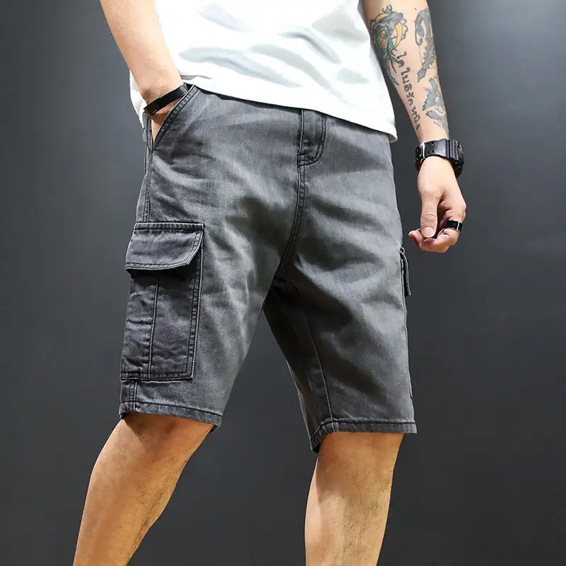 Men Denim Five-Pocket Shorts Large Casual - Image 2