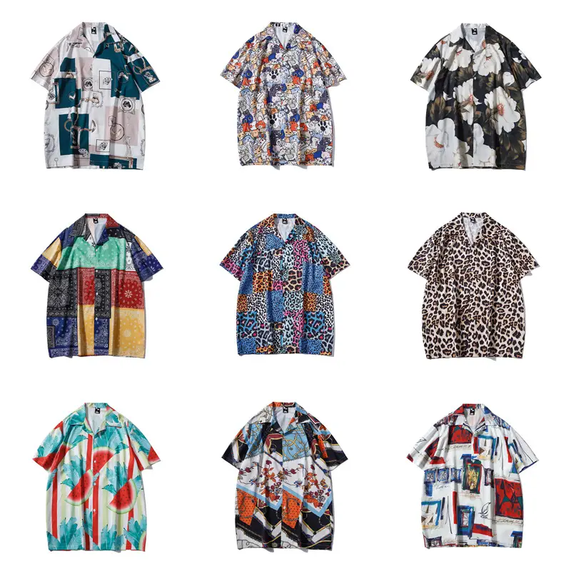 American Retro Cross-Border Hawaiian Shirt with Floral Embroidery - Image 33