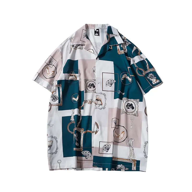 American Retro Cross-Border Hawaiian Shirt with Floral Embroidery - Image 37