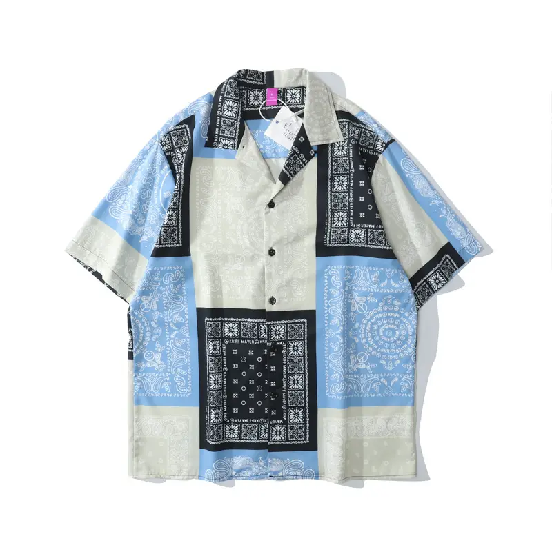 American Retro Cross-Border Hawaiian Shirt with Floral Embroidery - Image 10