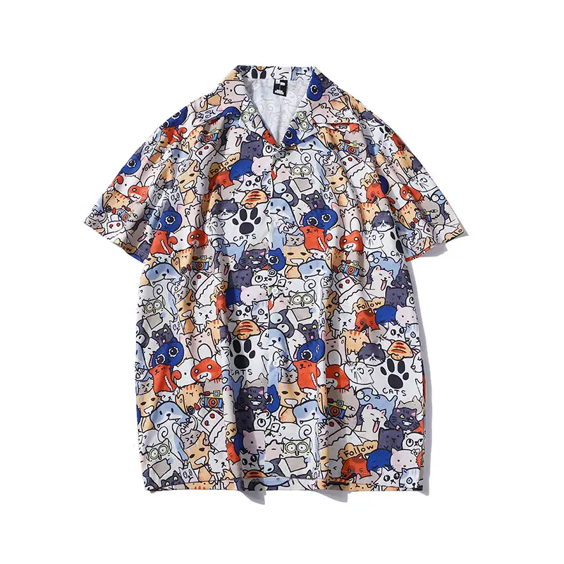American Retro Cross-Border Hawaiian Shirt with Floral Embroidery - Image 2