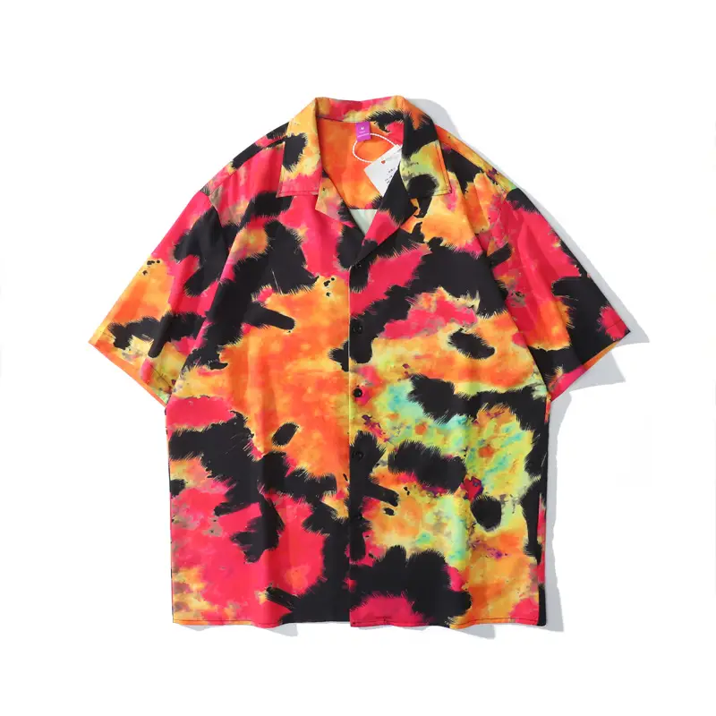 American Retro Cross-Border Hawaiian Shirt with Floral Embroidery - Image 19
