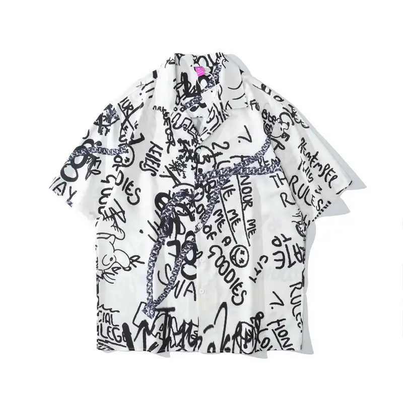 American Retro Cross-Border Hawaiian Shirt with Floral Embroidery - Image 20