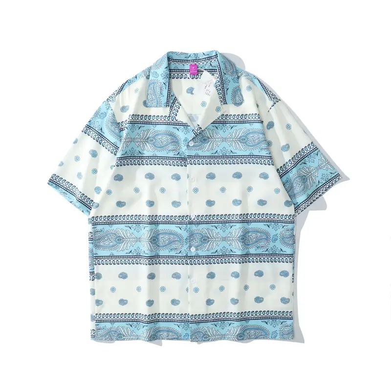 American Retro Cross-Border Hawaiian Shirt with Floral Embroidery - Image 23