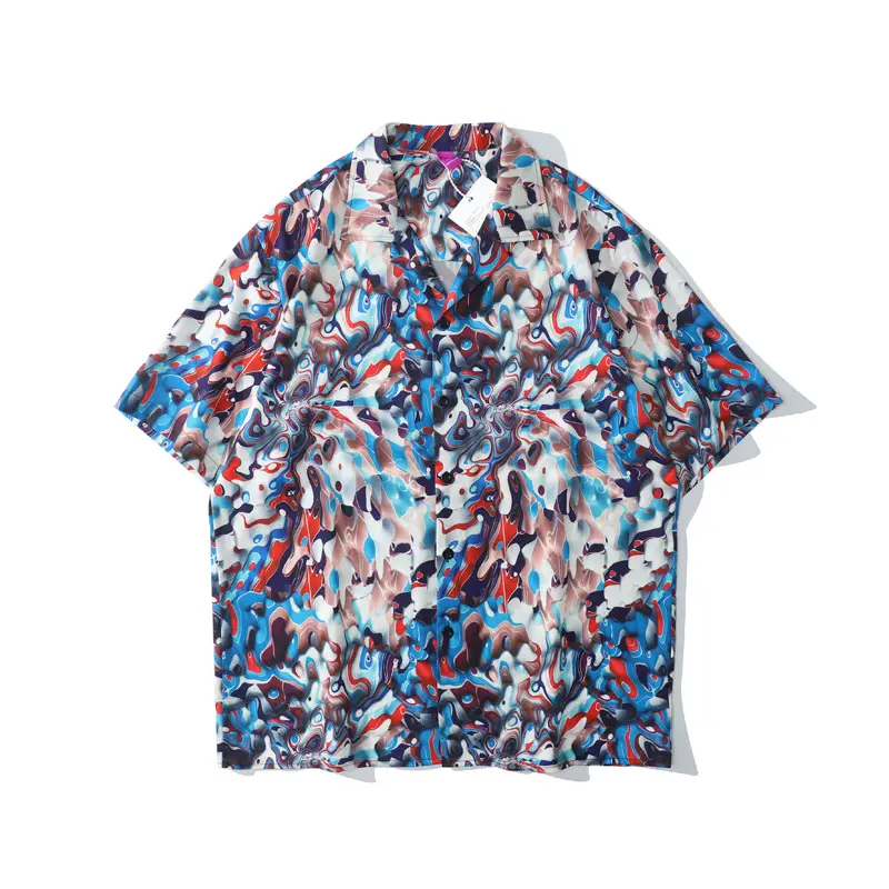 American Retro Cross-Border Hawaiian Shirt with Floral Embroidery - Image 28