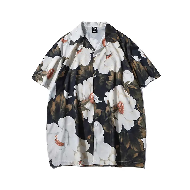 American Retro Cross-Border Hawaiian Shirt with Floral Embroidery - Image 5