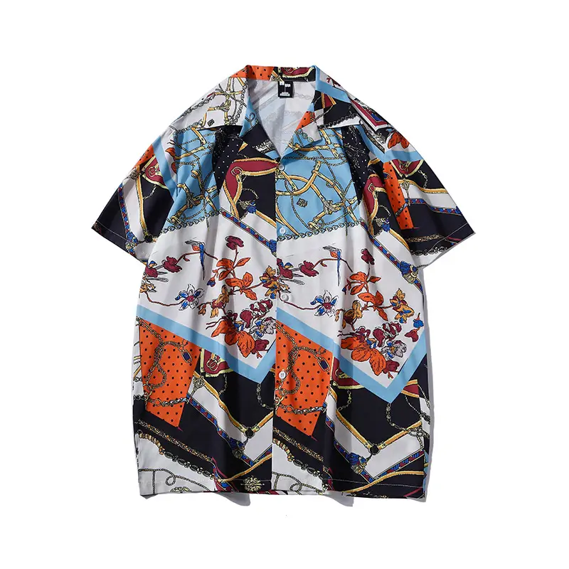 American Retro Cross-Border Hawaiian Shirt with Floral Embroidery - Image 7