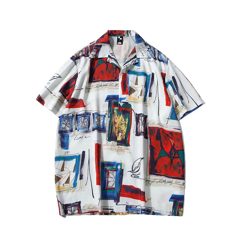 American Retro Cross-Border Hawaiian Shirt with Floral Embroidery - Image 9