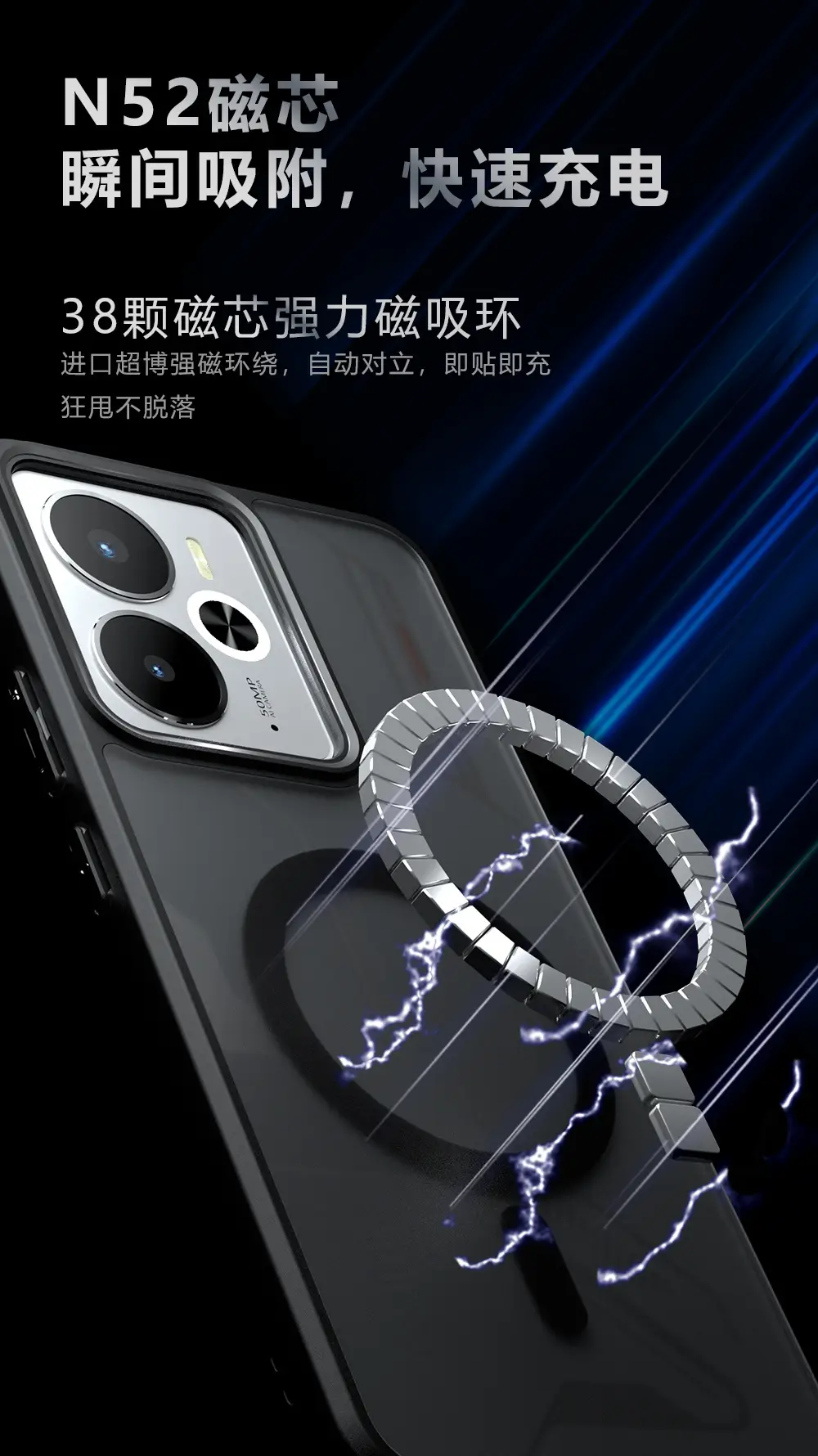Realme 14 Magnetic Case Matte Anti Fall — feature 2