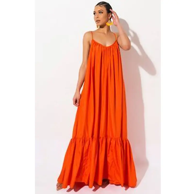 Maternity Beach Dress Blue Long Swing Dress - Image 4
