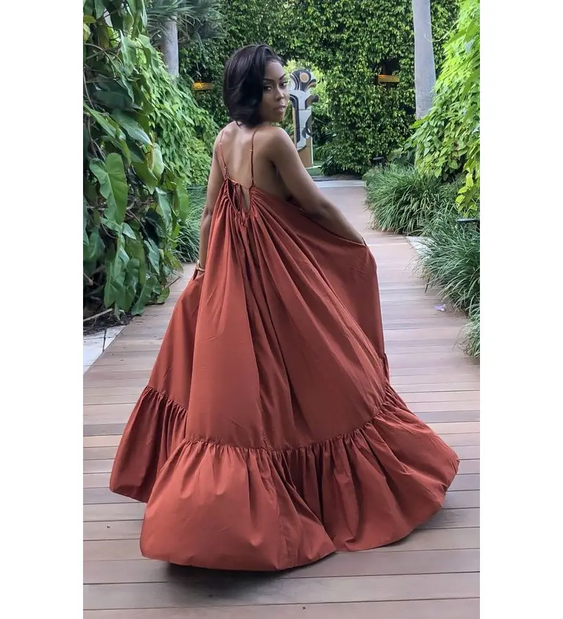 Maternity Beach Dress Blue Long Swing Dress - Image 9