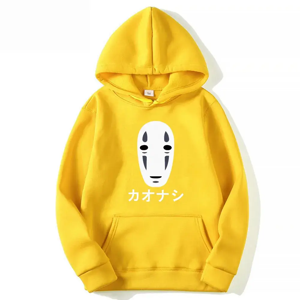 White Faceless Hoodie with Japanese Print - Image 2