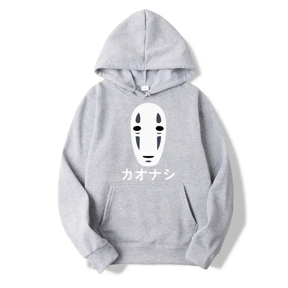 White Faceless Hoodie with Japanese Print - Image 4