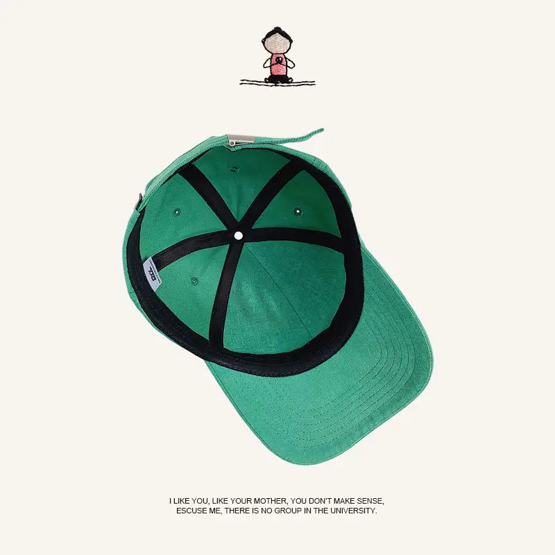 Beige Embroidered Baseball Cap for Men Women