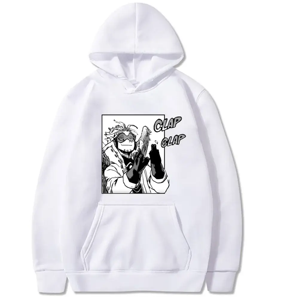 Men Anime Hoodie White Cartoon Design