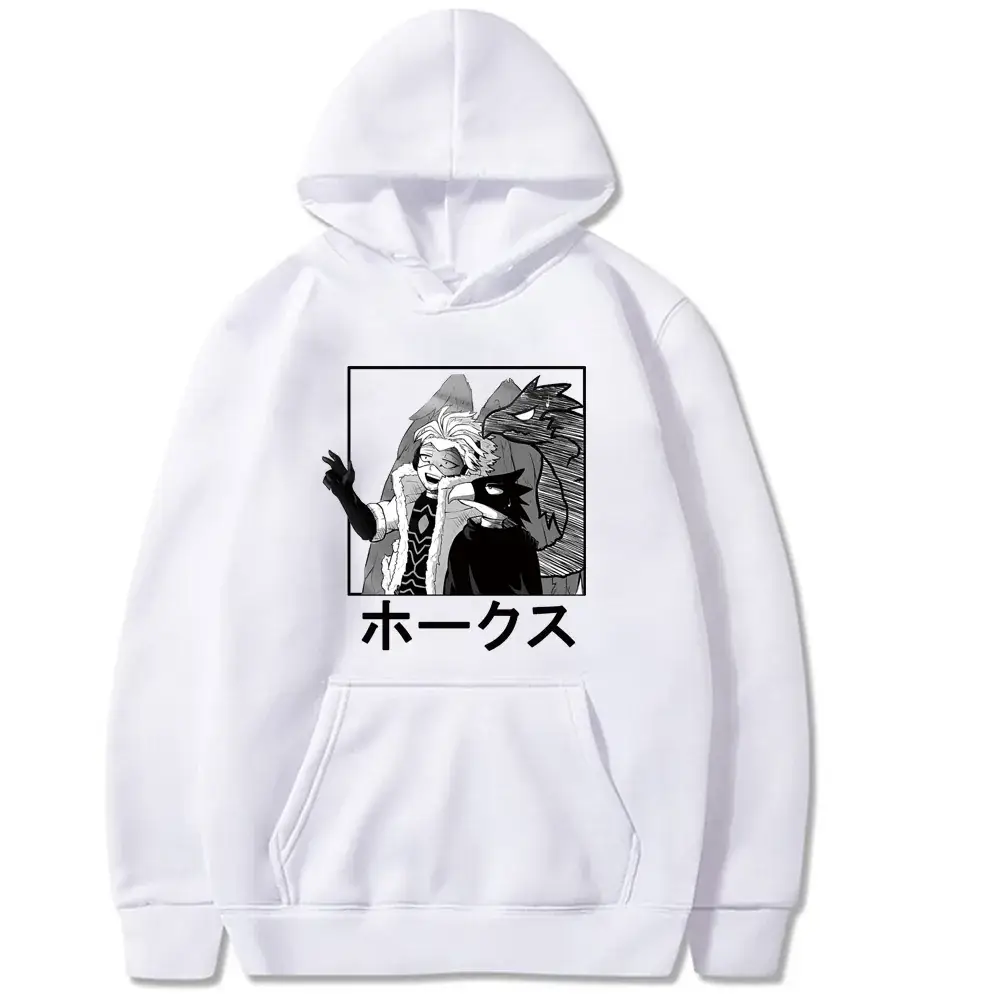 Men Anime Hoodie White Cartoon Design