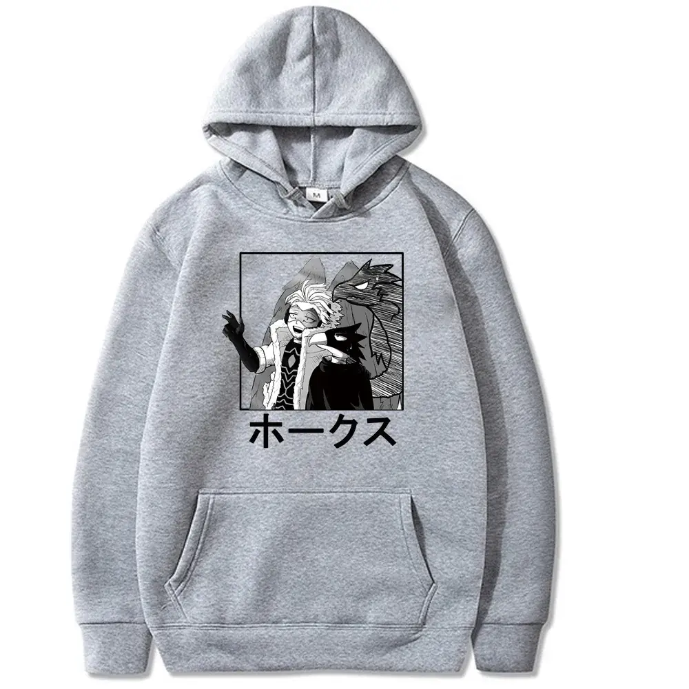 Men Anime Hoodie White Cartoon Design
