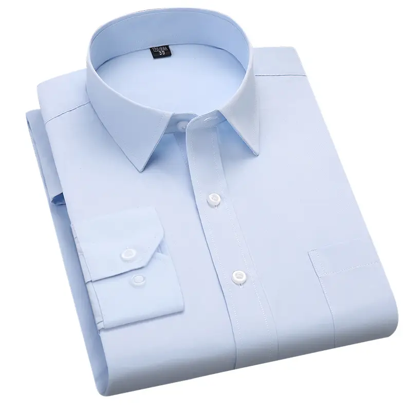 Men's Business Shirt Red Long Sleeve Anti-Wrinkle