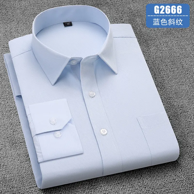 Men's Business Shirt Red Long Sleeve Anti-Wrinkle
