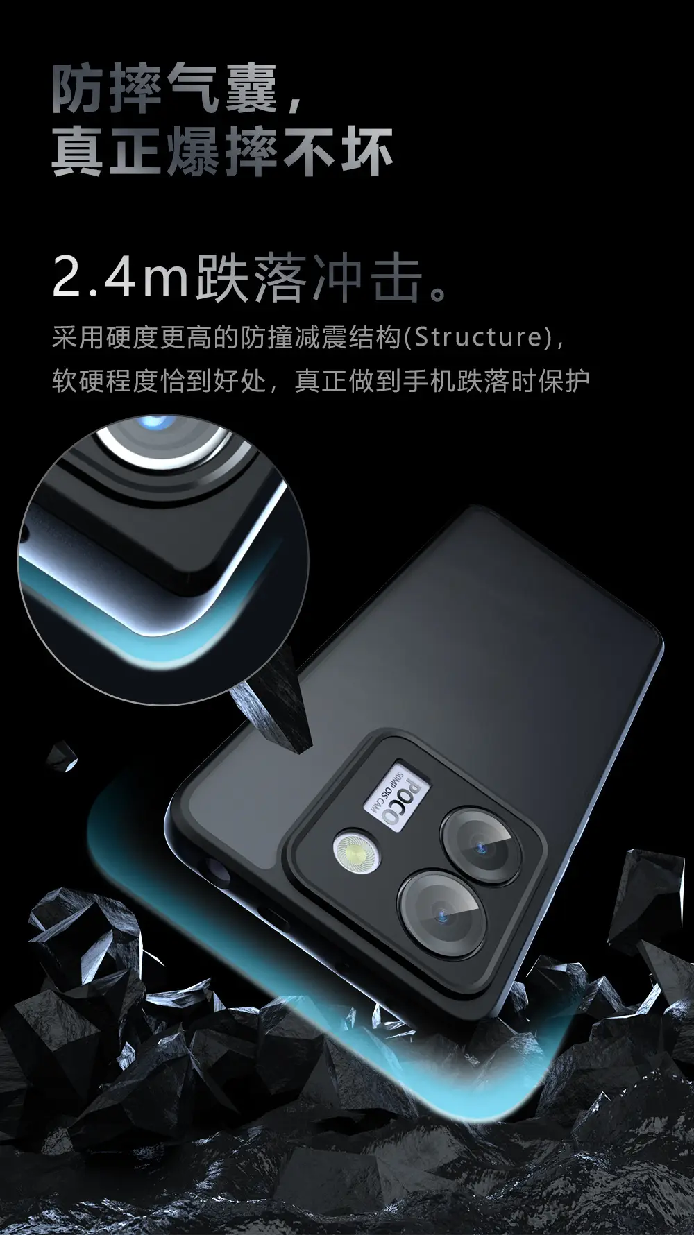 Anti-Drop Protective Case for Xiaomi Poco M7 Pro 5G Skin-Feeling Scrub Phone Case for Poco F7 Pro — feature 4