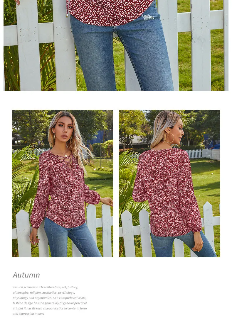 Leopard Print Long Sleeve Top with Tie-Up Design — feature 5