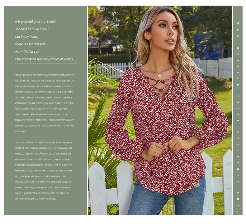 Leopard Print Long Sleeve Top with Tie-Up Design — feature 6