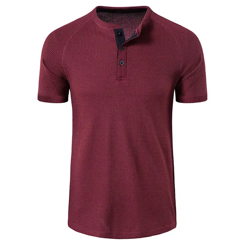 Men Cotton Polo T-Shirt Maroon Loose Fit - Image 4