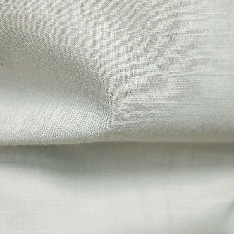 Men Linen Long Sleeve Shirt Blue Stand Collar — feature 14