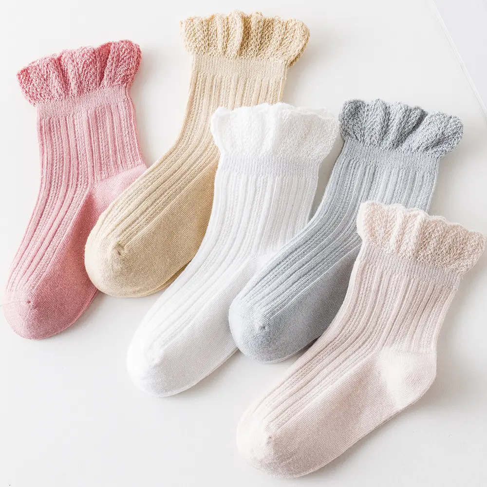 2025 Autumn Seamless Kids Socks Ruffled Edge Lace Trim - Image 5