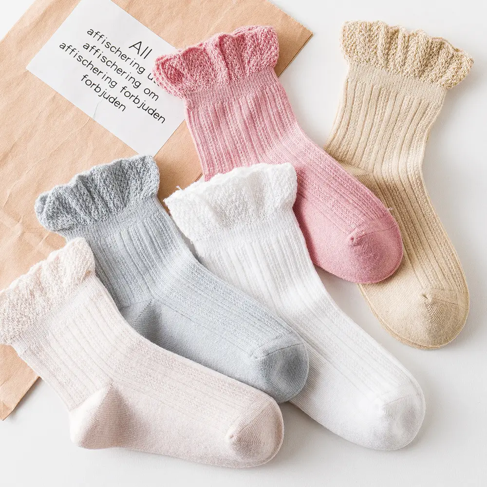 2025 Autumn Seamless Kids Socks Ruffled Edge Lace Trim - Image 8