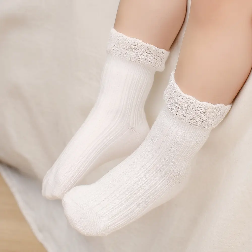 2025 Autumn Seamless Kids Socks Ruffled Edge Lace Trim - Image 6