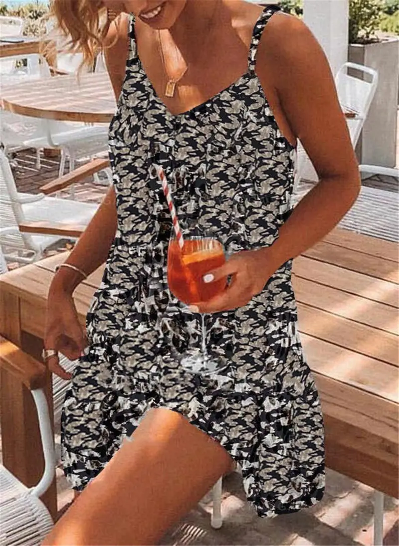 2024 Leopard Print Elegant Suspender Dress Women - Image 2
