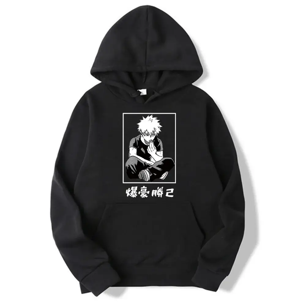 My Hero Academia Boku Cartoon Hoodie for Men Grey - Image 5