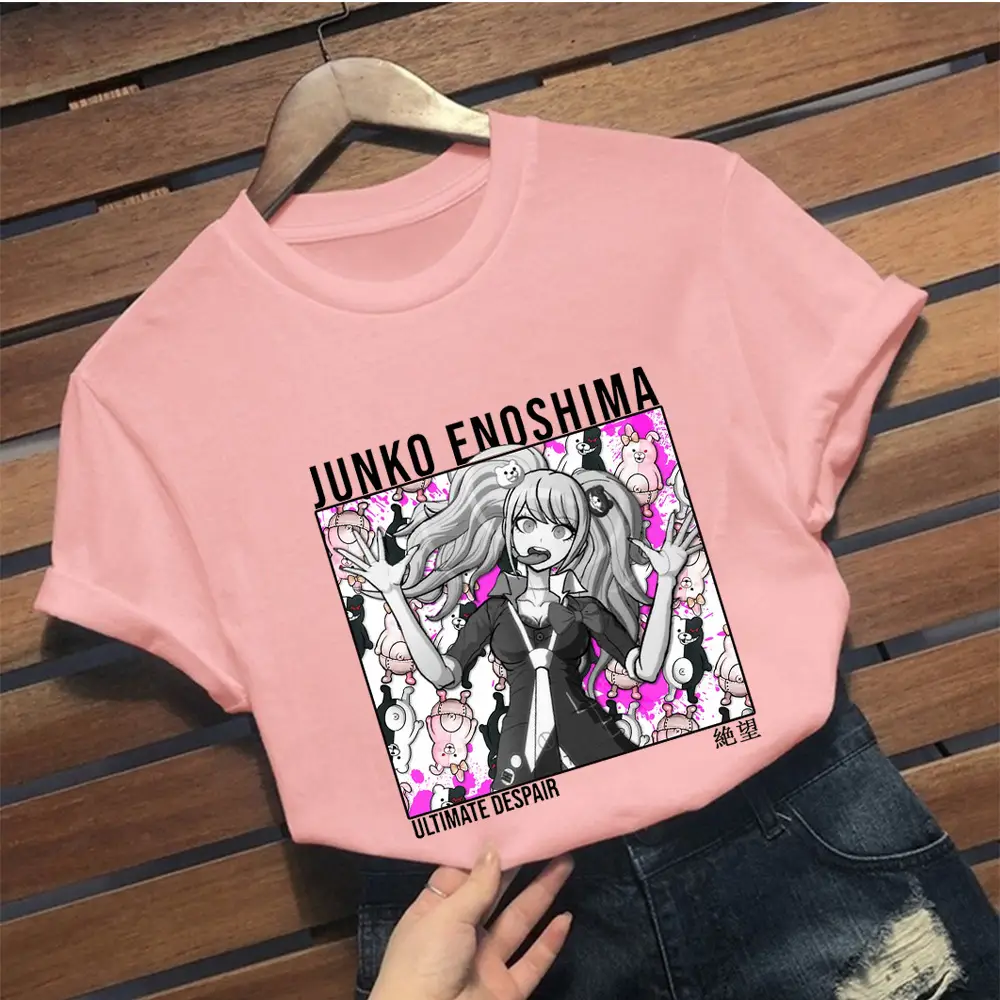 Pink T-Shirt Junko Enoshima Graphic Style - Image 4