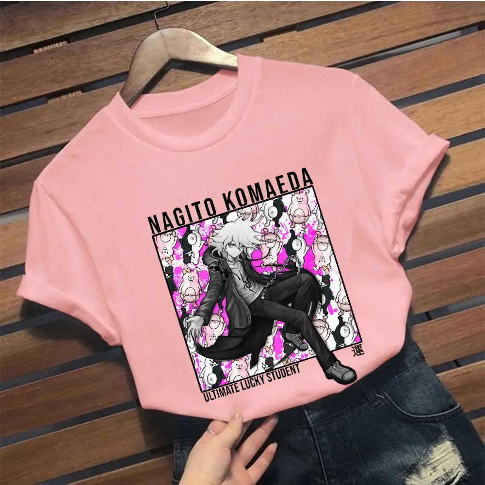 Pink T-Shirt Junko Enoshima Graphic Style - Image 9