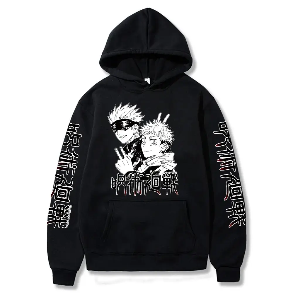 Anime Jujutsu Kaisen Hoodie Grey Harajuku Style