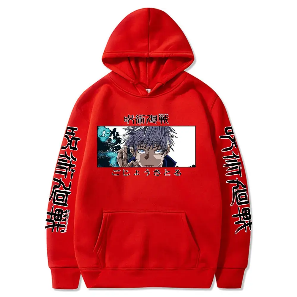 Anime Jujutsu Kaisen Hoodie Grey Harajuku Style