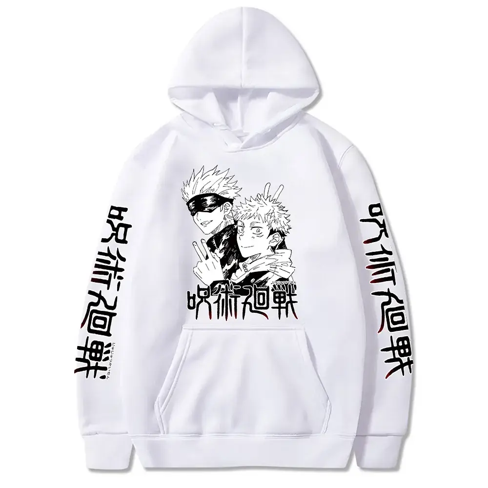 Anime Jujutsu Kaisen Hoodie Grey Harajuku Style