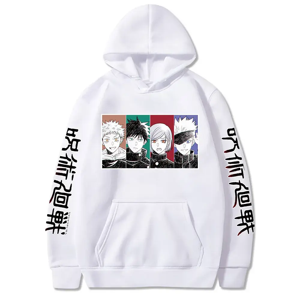 Anime Jujutsu Kaisen Hoodie Grey Harajuku Style