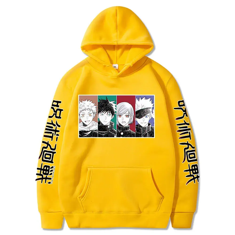 Anime Jujutsu Kaisen Hoodie Grey Harajuku Style