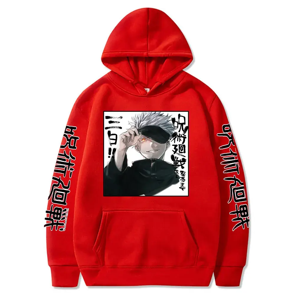 Anime Jujutsu Kaisen Hoodie Grey Harajuku Style